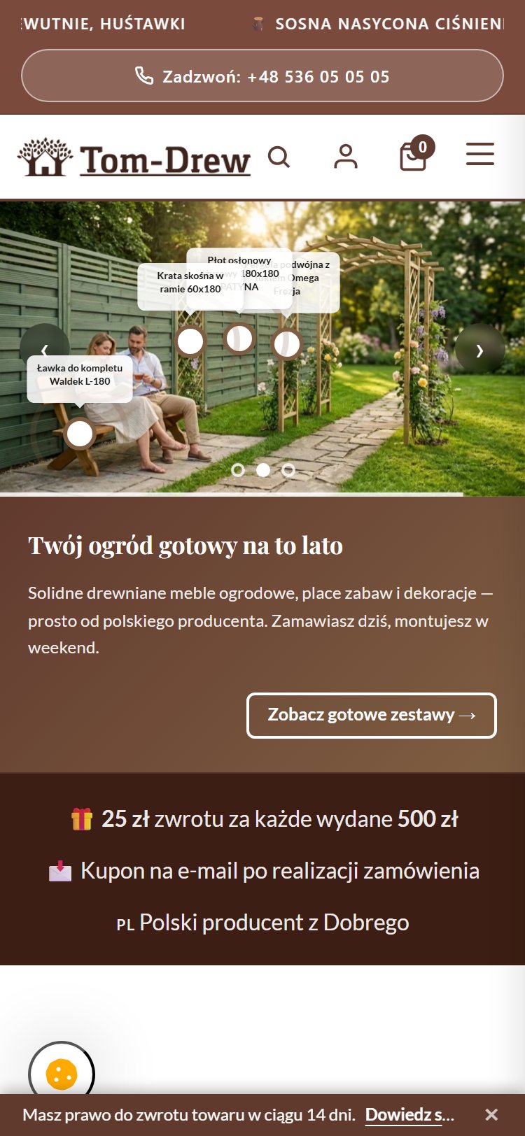 Tom-Drew — Sklep z Architekturą Ogrodową mobile